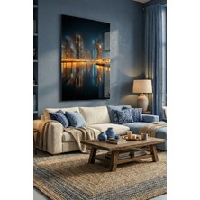 Ahsen resim çerçeve Kırılmaz Cam Tablo 5mm (Kalın) - Ev Işyeri Duvar Dekorasyonu - Soyut Bina Tasarımlar (Dikey)