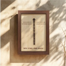 Ahsen resim çerçeve Ceviz Rengi Çerçeveli - Ney Detaylı Kabartmalı - Lazer Yazılı - Ahşap Görünümlü Tablo (Nefes)