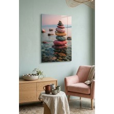 Ahsen resim çerçeve Kırılmaz Cam Tablo 5mm (Kalın) - Ev Işyeri Duvar Dekorasyonu - Soyut Taşlar Tasarımlar (Dikey)