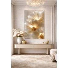 Ahsen resim çerçeve Kırılmaz Cam Tablo 5mm (Kalın) - Ev Işyeri Duvar Dekorasyonu - Soyut Çiçek Tasarımlar (Dikey)