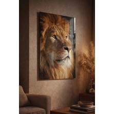 Ahsen resim çerçeve Kırılmaz Cam Tablo 5mm (Kalın) - Ev Işyeri Duvar Dekorasyonu – Aslan (Dikey)