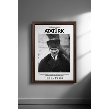 Ahsen resim çerçeve Atatürk - Çerçeveli Dikey Dekoratif Tablo - (Atatürk'ün Gençliğe Hitabesi)