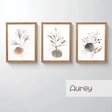 Ahsen resim çerçeve Çerçeveli 3'lü Tablo Set - Duvar Dekoru Soyut Tabloları - Aurey