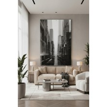 Ahsen resim çerçeve Kırılmaz Cam Tablo 5mm (Kalın) - Ev Işyeri Duvar Dekorasyonu - Soyut Bina Tasarımlar (Dikey)