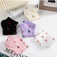 Karayel Çorap Meyve Desenli Kabartma Modelli Kadın Patik Çorap Seti 5'çift