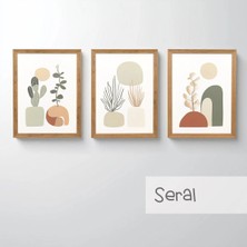 Ahsen resim çerçeve Çerçeveli 3'lü Tablo Set - Duvar Dekoru Soyut Tabloları - Seral