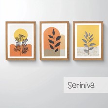 Ahsen resim çerçeve Çerçeveli 3'lü Tablo Set - Duvar Dekoru Soyut Tabloları - Serivina
