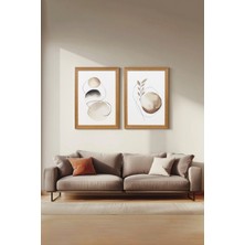 Ahsen resim çerçeve Çerçeveli 2'li Tablo Set - Duvar Dekoru Soyut Tabloları - Velua