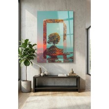 Ahsen resim çerçeve Kırılmaz Cam Tablo 5mm (Kalın) - Ev Işyeri Duvar Dekorasyonu - Soyut Tasarımlar (Dikey)