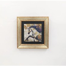 Ahsen resim çerçeve Çerçeveli Doğal Taş Üzerine Mozaik At Temalı Baskı Tablo (Süvari)