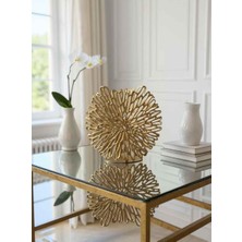 Rossev Vazo Antik Eskitme Altın Salon Aksesuarı