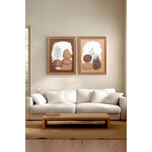 Ahsen resim çerçeve Çerçeveli 2'li Tablo Set - Duvar Dekoru Soyut Tabloları - Neyra