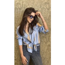 Desenli Saten Gömlek