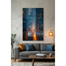 Ahsen resim çerçeve Kırılmaz Cam Tablo 5mm (Kalın) - Ev Işyeri Duvar Dekorasyonu - Soyut Bina Tasarımlar (Dikey)