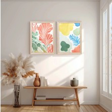 Ahsen resim çerçeve Çerçeveli 2'li Tablo Set - Duvar Dekoru Soyut Tabloları - Elarune