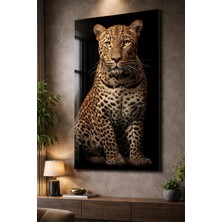 Ahsen resim çerçeve Kırılmaz Cam Tablo 5mm (Kalın) - Ev Işyeri Duvar Dekorasyonu – Leopar Tasarımlar (Dikey)