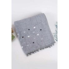 Çeyiz Merkezi Ponponlu Kalpli El Yüz Havlusu 50X90