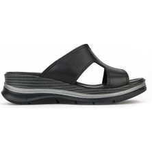 Ziya, Kadın Hakiki Deri Dolgu Terlik 1611020Z2565 Siyah