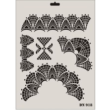 Aesco Rich Dantel Seri DN-918 Stencil 35X25 cm