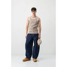 Vamos Oversize Askılı Tişört Vizon