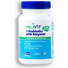 Velavit V- probiotics With Enzymes - Enzimli Probiyotik - 30 Kapsül