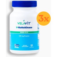Velavit V- Nattokinase - Nattokinaz Içeren - 30 Kapsül - 3 Adet (90 Kapsül)