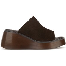 Ziya, Kadın Hakiki Deri Dolgu Terlik 1611047Z1700 Kahve