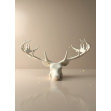 Zero Land Hnrlishp Odern Geyik Başı Biblo 25 cm Zarif Masa Üstü Dekor