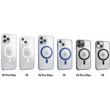 Akscar Apple iPhone Magsafe Wireless Kablosuz Şarj Destekli Sert Şeffaf Silikon Kapak