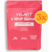 Velavit V- Mnp Gummy - Menopoz Dönemi Için - 60 Adet - 3 Adet (180 Adet) - Dezenfektan Hediyeli (%72 Alkol)