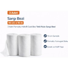 urfakent bilişim ve medya danışmanlık Sargı Bezi 10 cm x 10 M 3 Adet Pamuklu Hidrofil Gazlı Bez Tekli Rulo Sargı Bezi Seti