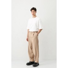 Vamos Baggy Fit Pilili Pantolon Bej