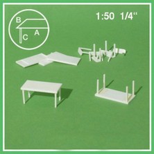 Schulcz 5520110 1/50 Ölçek, Ofis Masası -Köşe Için-Beyaz -10 Adet