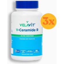Velavit V- Ceramide R - Seramid ve Nikotinamid Içeren - 30 Kapsül - 3 Adet (90 Kapsül) - Dezenfektan Hediyeli (%72 Alkol)