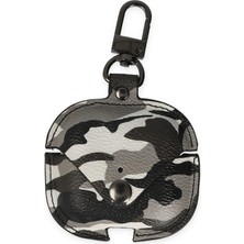 Ne Verelim Size Buğz Airpods Pro 2 (2.nesil) Çanta Kamuflaj Deri Kılıf - Gri