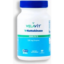 Velavit V- Nattokinase - Nattokinaz Içeren Takviye Edici Gıda - 30 Kapsül - Dezenfektan Hediyeli (%72 Alkol)