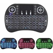Ucuz Tekno Işıklı Kablosuz Mini Klavye ve Dokunmatik Mouse Seti Türkçe Kablosuz