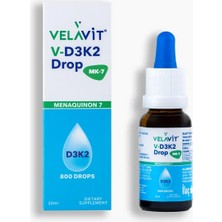 Velavit V- D3K2 Drop - D3 ve K2 Vitamin Içeren Damla - 20ML - Dezenfektan Hediyeli (%72 Alkol)