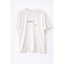 Minblu Balık ve Insan Baskılı Ekru (Kırık Beyaz) Tişört