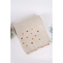 Çeyiz Merkezi Ponponlu Kalpli El Yüz Havlusu 50X90