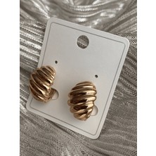 Xuping Jewelry Kadın Gold Renk Fitilli Boğumlu Vintage Halka Küpe