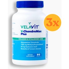 Velavit V- Chondromax Plus - Tip 2 Kolajen & Glukozamin - 90 Tablet - 3 Adet (270 Tablet)