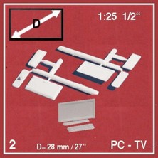 Schulcz 572301 1/25 Ölçek, Bilgisayar -Beyaz -2 Adet
