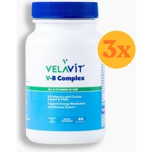 Velavit V- B Complex - B Kompleks Vitamini - 60 Kapsül - 3 Adet (Toplam 180 Kapsül)