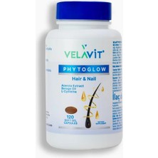 Velavit Phytoglow Hair & Nail - Saç ve Tırnak Destekleyici - 120 Kapsül - Dezenfektan Hediyeli (%72 Alkol)