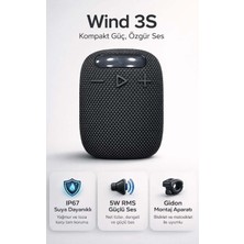 FaroxTech Wind 3s Bluetooth Hoparlör - 5W Rms, IP67 Su Geçirmez, Bisiklet & Motosiklet Gidon Aparatlı