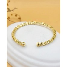 Nevoka Gold Işıltılı Örgü Açık Bileklik