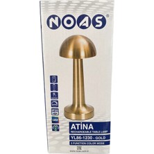 Allians Şarjlı Dokunmatik Gold Masa Lambası, Atina Tasarımı, 3 Işık Seçeneği