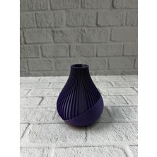 Zero Land Hnrlishp 11 cm Mor Minimal Çizgili Vazo Masa Üstü Şık Dekor Objesi