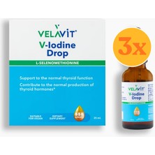 Velavit V- Iodine Drop - Iyot ve Selenyum Içeren Damla - 25ML - 3 Adet (75 Ml)